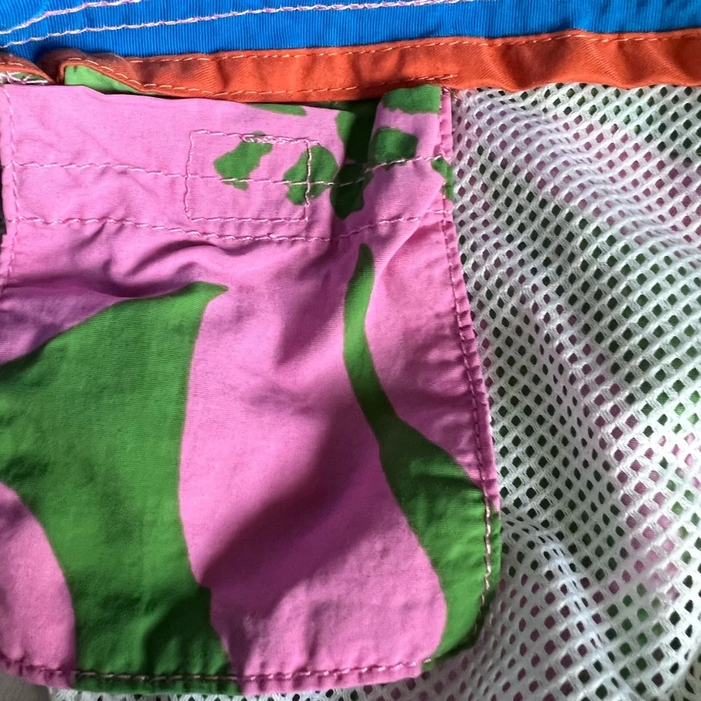 Boden Men’s Pink Green Floral Swim Board Shorts